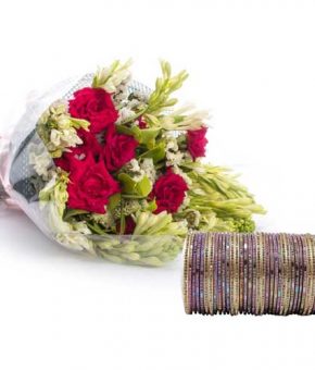 Flowers With Choori Set