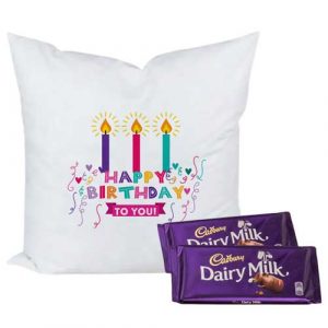 Birthday Cushion With Dairy Milk Bars
